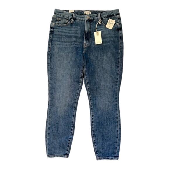 GOOD AMERICAN Good Waist High Rise Crop Skinny Jeans NWT Size 15 - Picture 2 of 11
